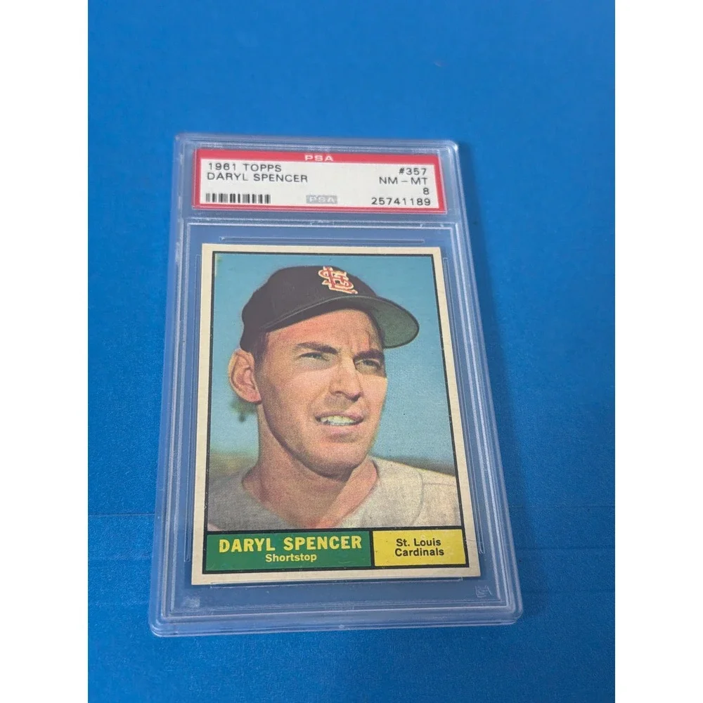 1961 Topps Daryl Spencer #357 St Louis Cardinals PSA 8 NM-MT Vintage Baseball